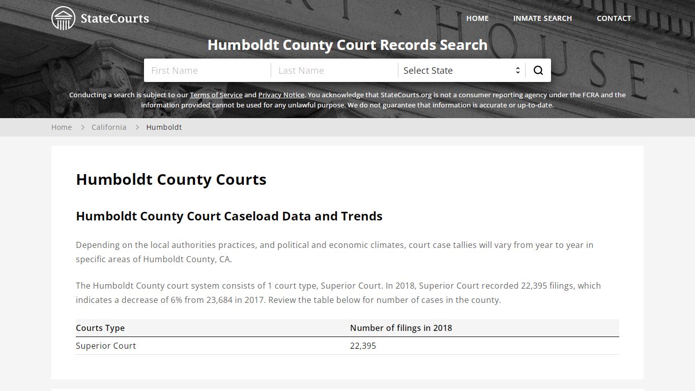 Humboldt County, CA Courts - Records & Cases - StateCourts