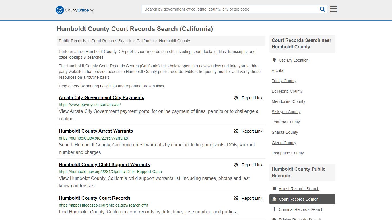 Court Records Search - Humboldt County, CA (Adoptions ...